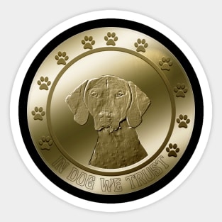 Shorthaired Pointer Dog Coin Sticker